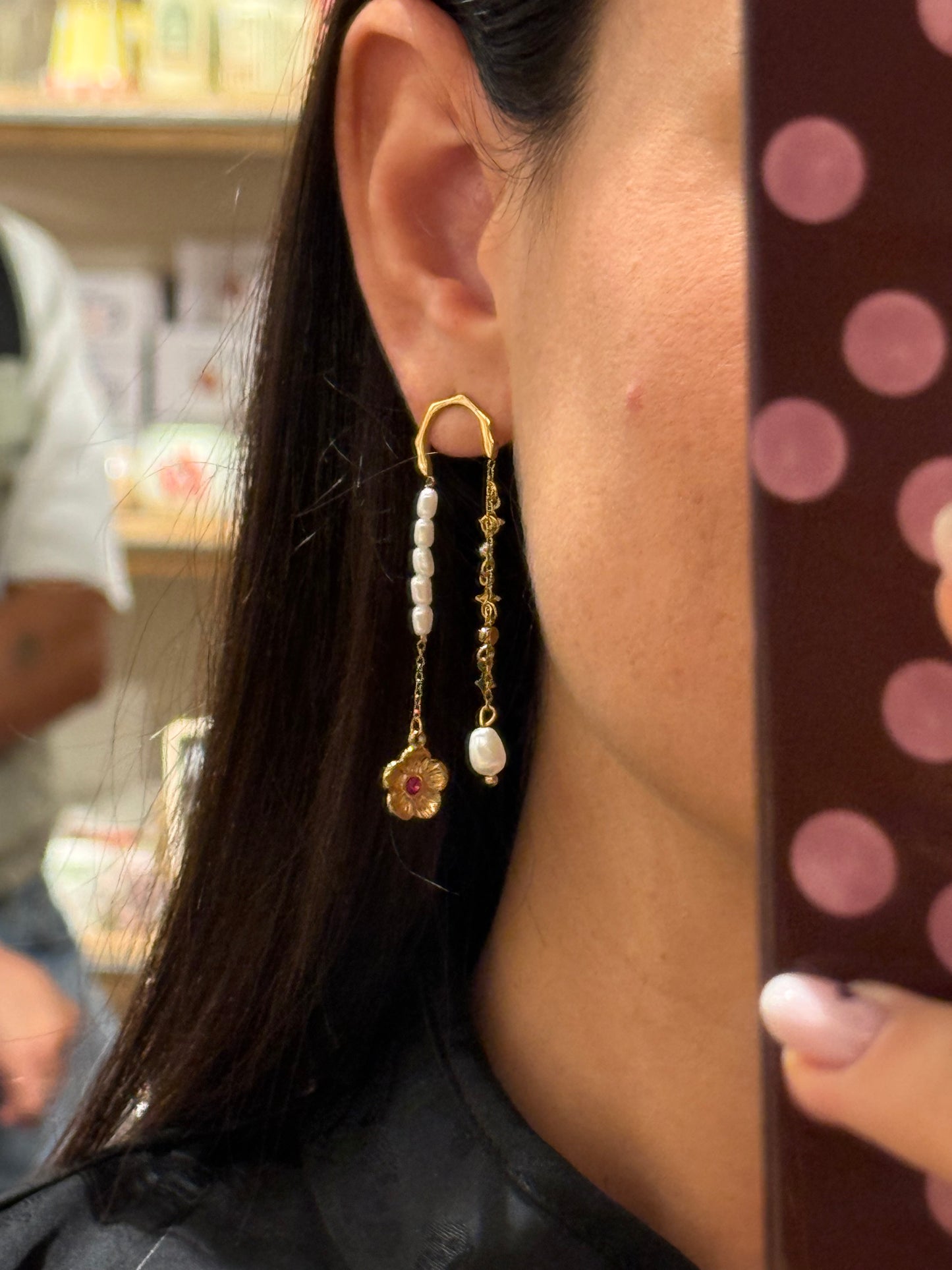 Pendientes perla circon