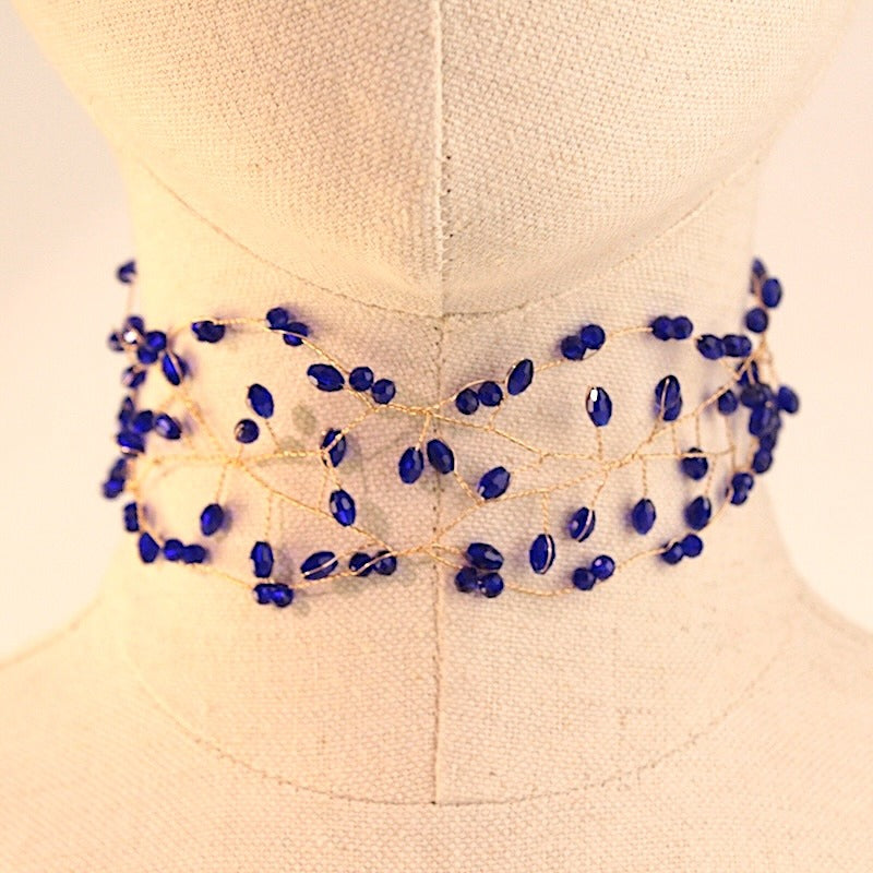 Choker cristal azul