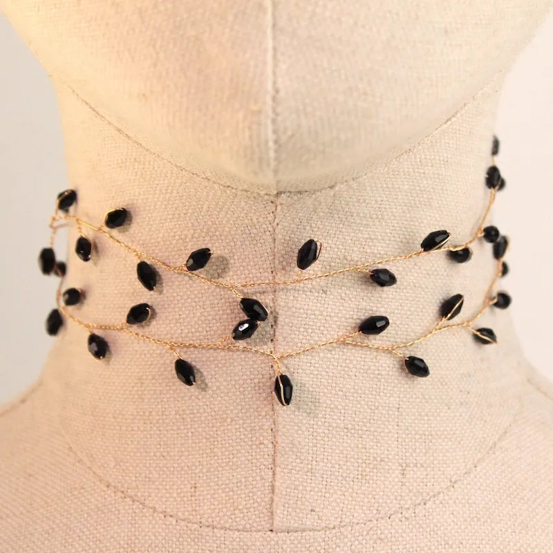 Choker cristal negro