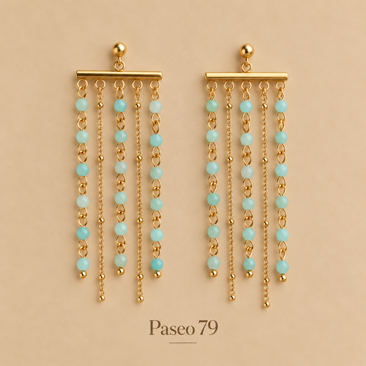 Pendientes cascada turquesa
