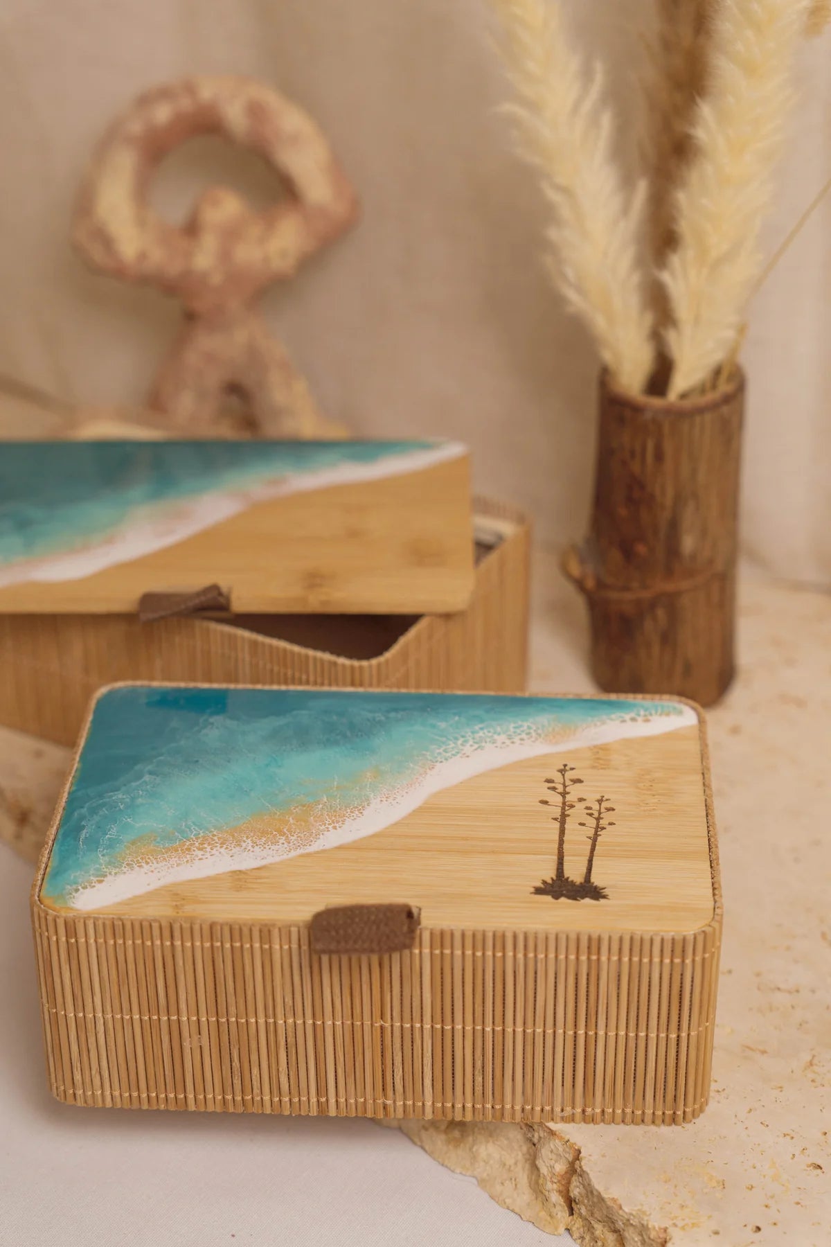 Caja rectangular bambú Litoris Pictor