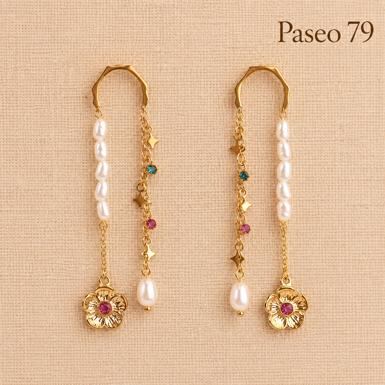 Pendientes perla circon