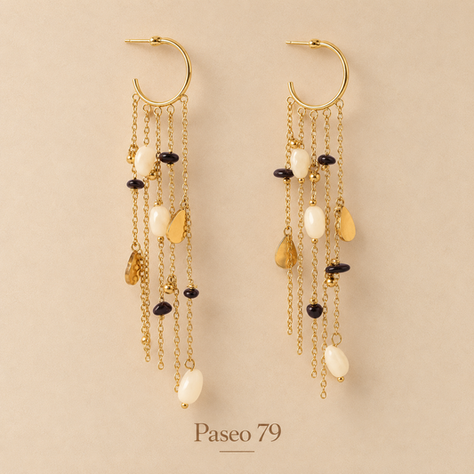 Pendiente aro pearl